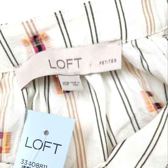 NEW! LOFT Clip Tie Neck Puff Sleeve Top XSP - Picture 2 of 5